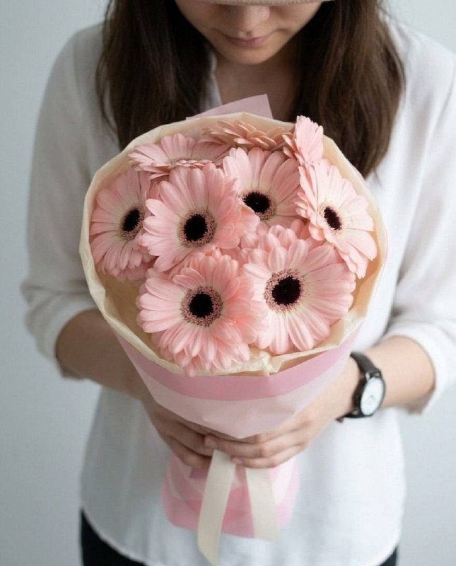 Моно-букет из розовых гербер
